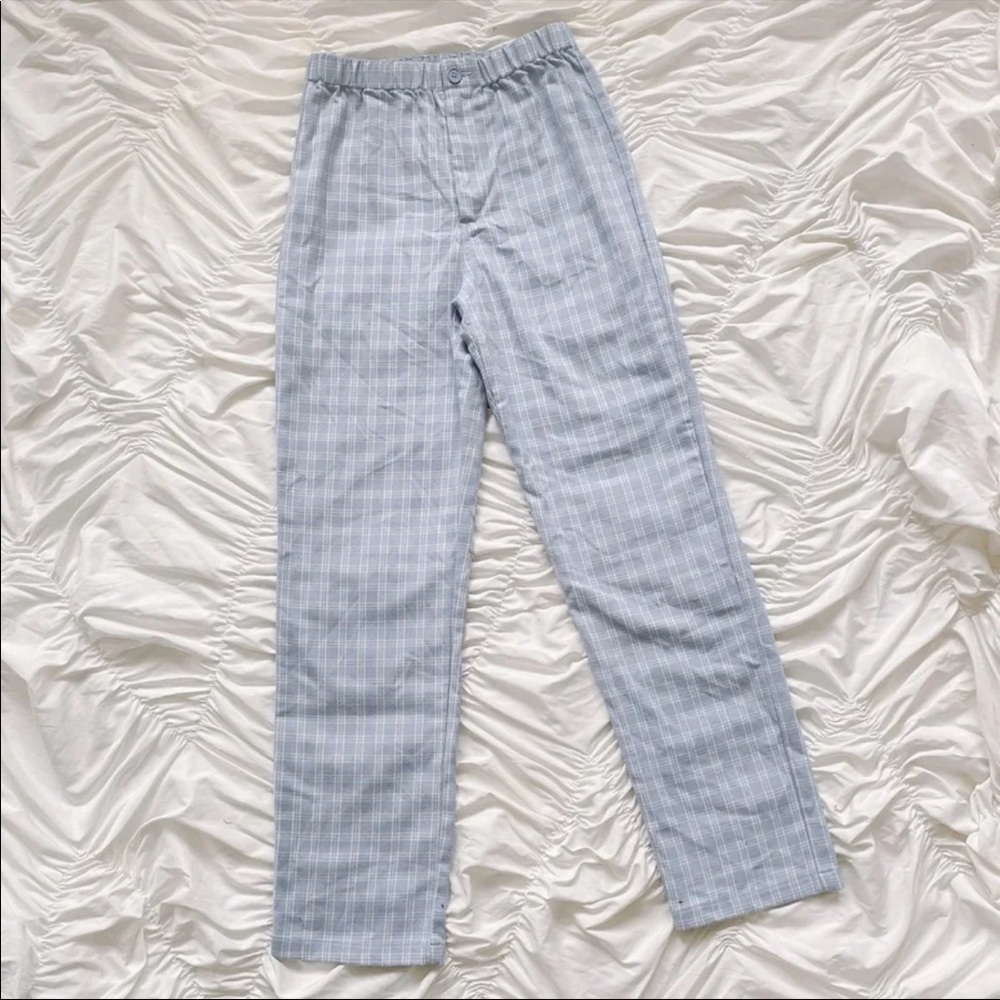 brandy melville tilden high rise pants baby blue